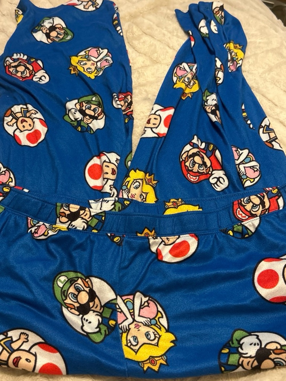 Nintendo Blue Super Mario Character Print Top